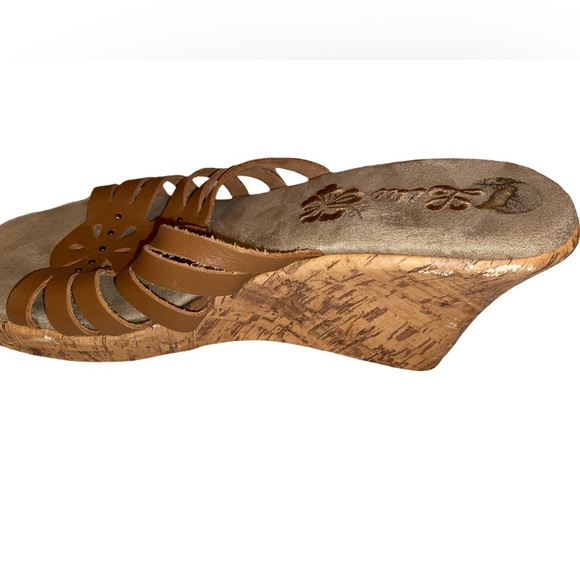Luli Brand Ladies Cork Slide In Wedge Sandals in Tan and Natural in Size 8M - Picture 8 of 9